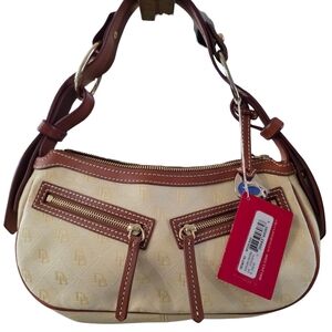 #59 NWT Dooney & Bourke Canvas Monogram Moon Hobo Bag